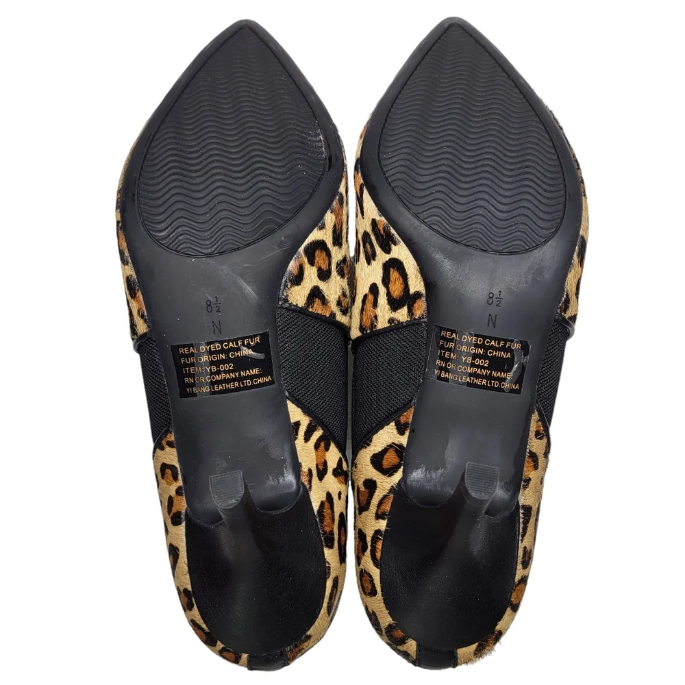 Vaneli Womens Karee Calf Hair High Heeled Ankle Boots Brown Leopard Size 8.5 NEW